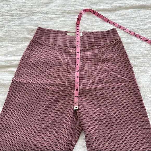 Mr. Larkin Wood Leg Pink Checkered Pants sz small - Picture 7 of 9